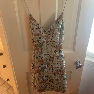 Alice and Olivia Embroidered Blue Waterfall Dress (Size 10)